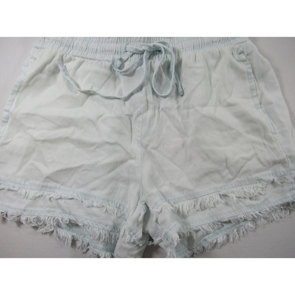 NEW Thread & Supply Tencel Lyocell Shorts Women XS Blue Raw Hem Elastic Waist - Picture 2 of 7